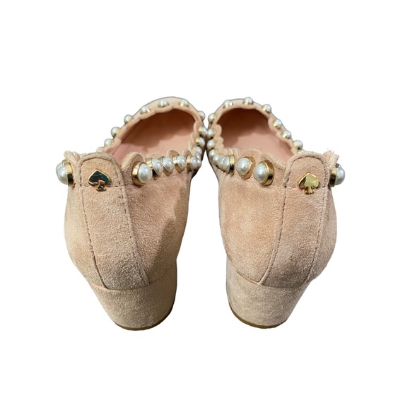 KATE SPADE New York Maeve Blush Pink Suede Pearl Studded Block Heel Pumps - Picture 4 of 6
